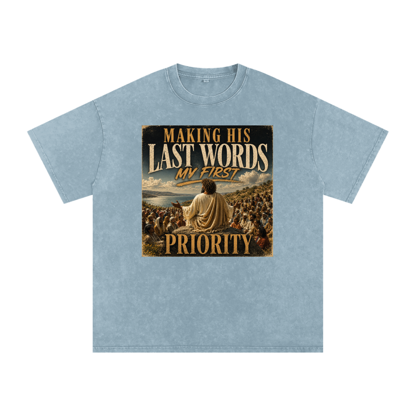 Snow Washed Oversized Cotton T-Shirt