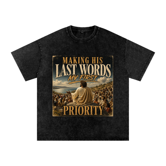 Snow Washed Oversized Cotton T-Shirt