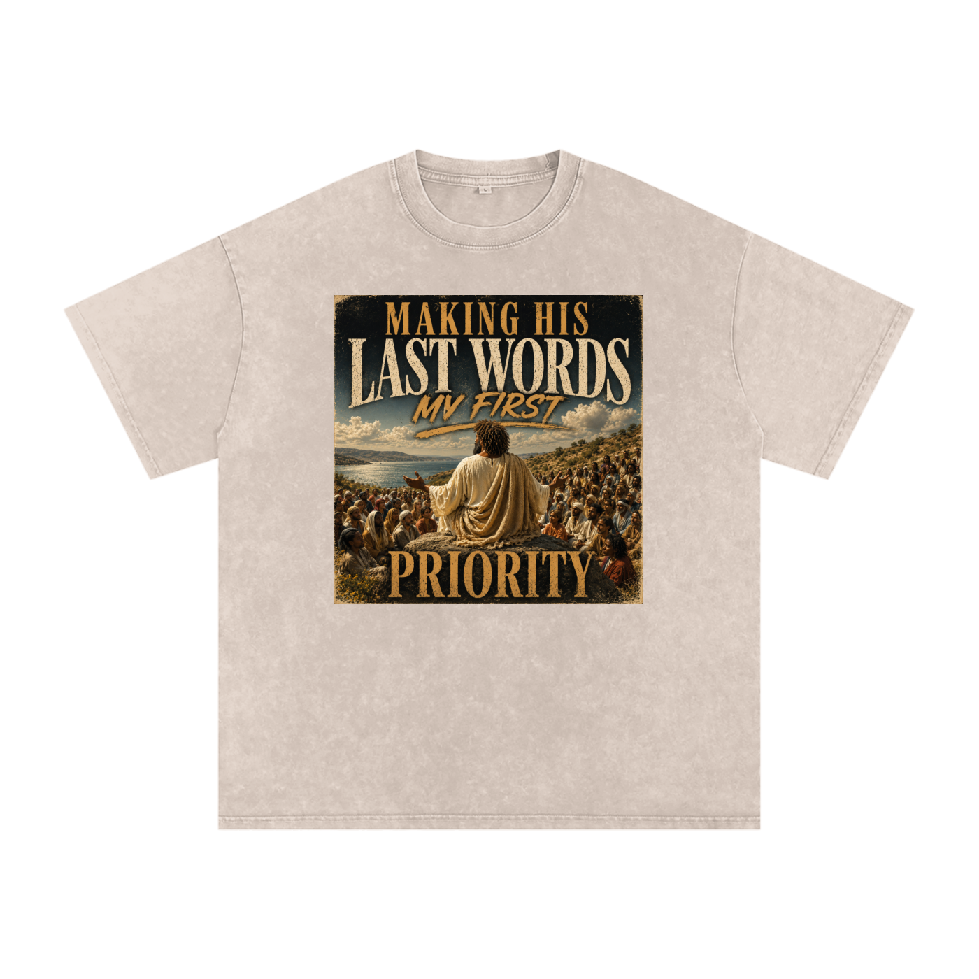 Snow Washed Oversized Cotton T-Shirt