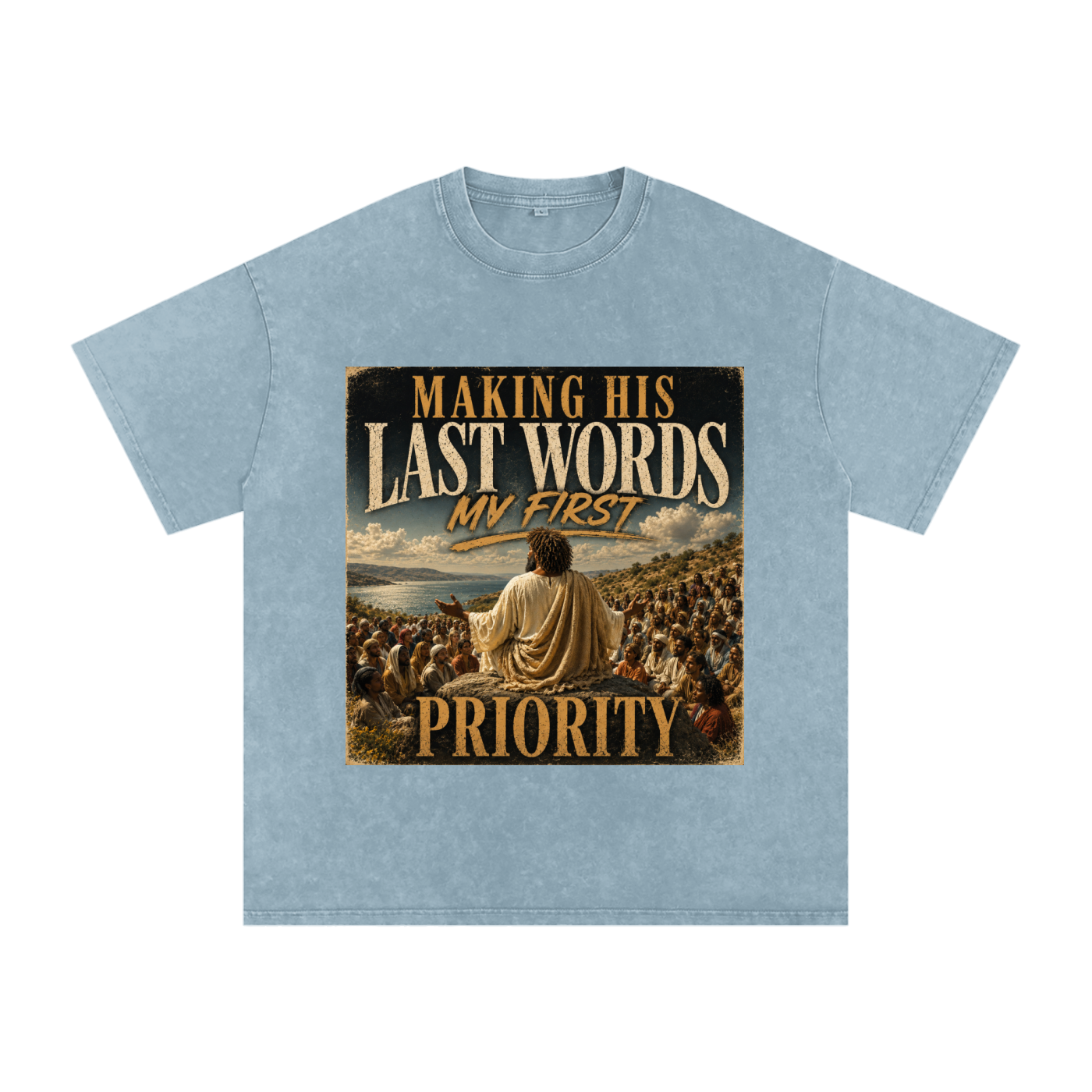 Snow Washed Oversized Cotton T-Shirt